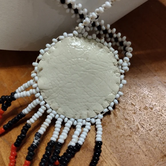 Authentic Handmade Beaded Bird/Medicine Necklace - Picture 2 of 4